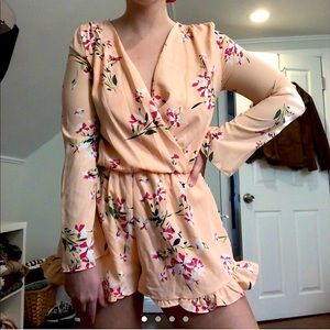 Long Sleeve Floral Romper